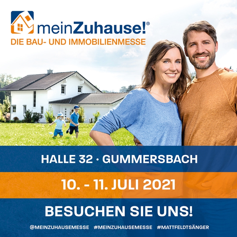 Werbung von "mein Zuhause" die Bau- & Immobilienmesse